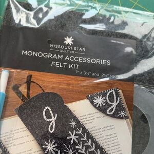 NWT Missouri Star Monogram Accessories Felt Kit